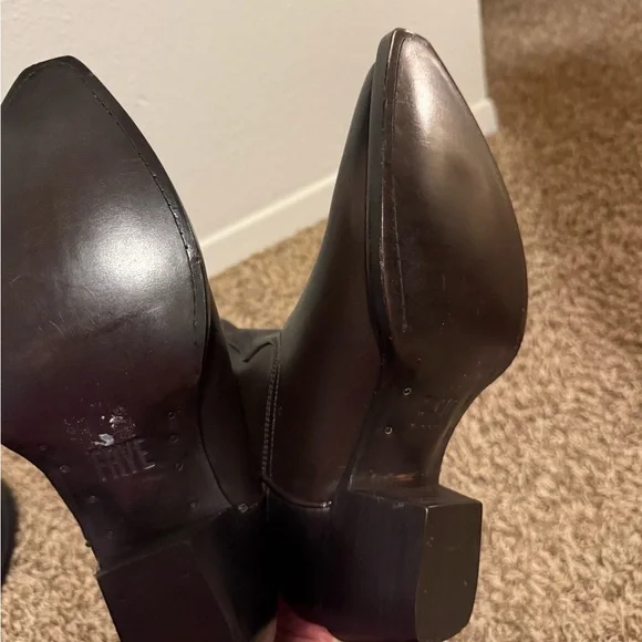 Frye Women’s Sacha Dark Brown Western Cowboy Leather Boots Size 7 NEW Snip Toe - Picture 7 of 8